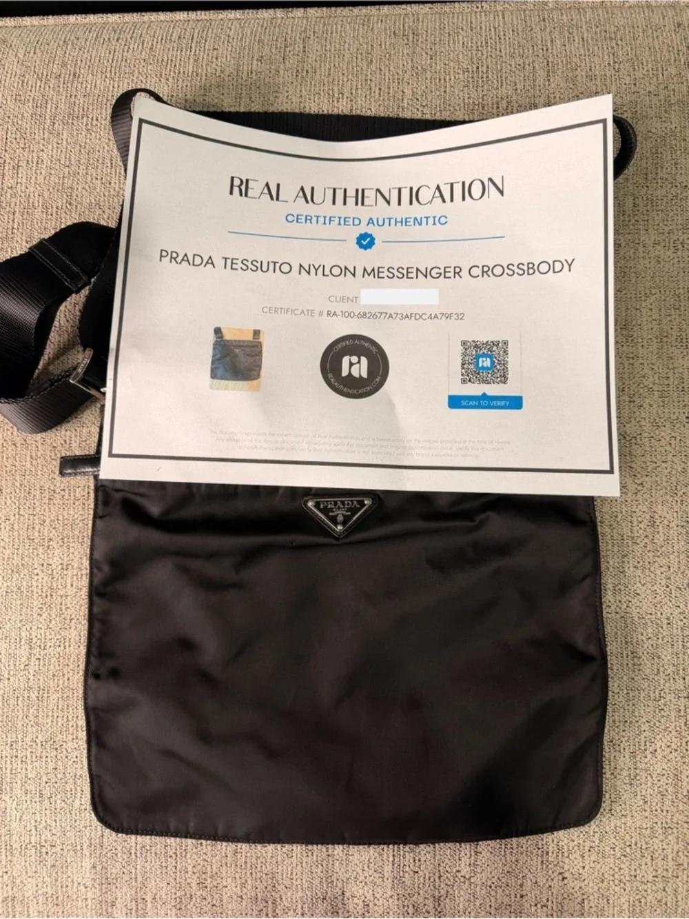 Prada Vintage Black Nylon Crossbody Bag